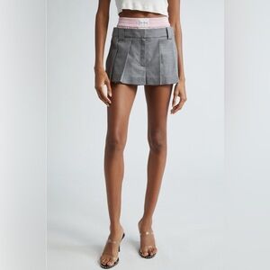 NWOT Alexander Wang PreStyled Pleated Skort Shorts w/ Exposed Boxer 0